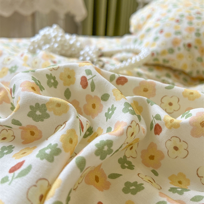 91家纺网 家纺一手货源 找家纺 麒豆豆 2024新款全棉双层纱四件套花蔓