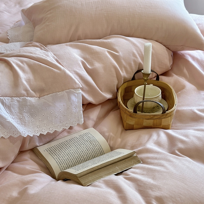 91家纺网 家纺一手货源 找家纺 （总）窝米 2024新款全棉轻氧纱蕾丝花边款四件套系列