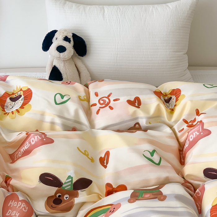 91家纺网 家纺一手货源 找家纺 （总）窝米 2024新款韩国设计师卡通手绘单品被套系列