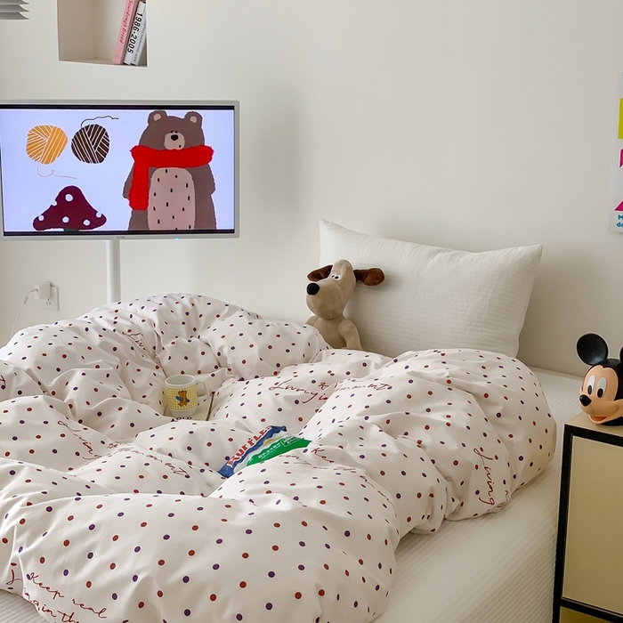 91家纺网 家纺一手货源 找家纺 窝米 2024新款韩国设计师卡通手绘单品被套系列 寻光