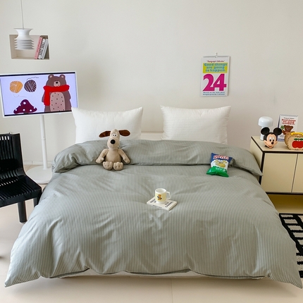 窝米 2024新款韩国设计师卡通手绘单品被套系列 莫妮绿