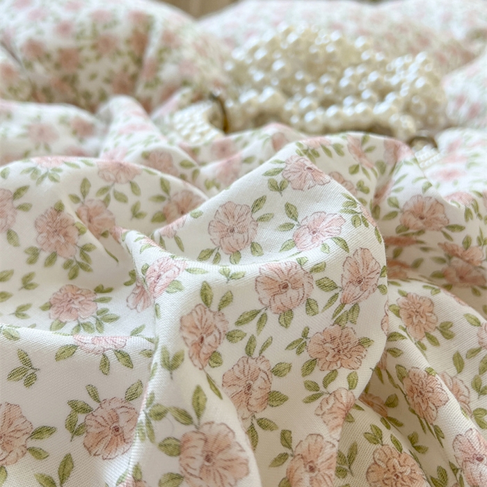 91家纺网 家纺一手货源 找家纺 麒豆豆 2024新款全棉双层纱四件套樱花-粉