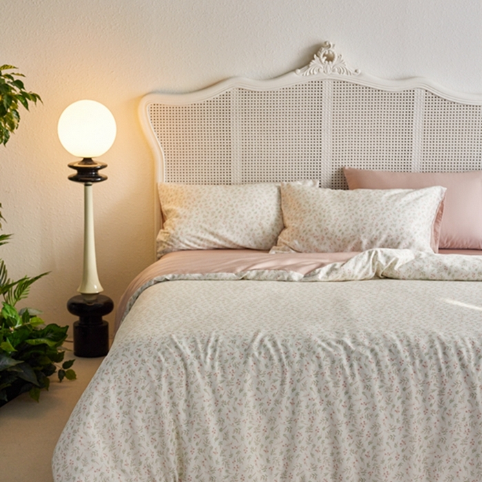 91家纺网 家纺一手货源 找家纺 时年家纺 2024春夏新品莱赛尔天丝印花四件套 叶纷飞