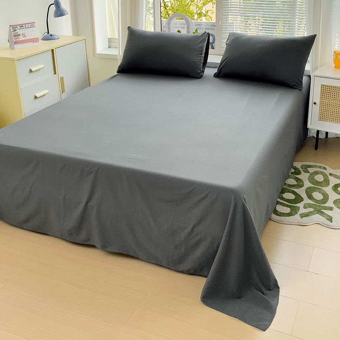 91家纺网 家纺一手货源 找家纺 森璐家纺2024新款1水洗棉单床单系列 深灰色