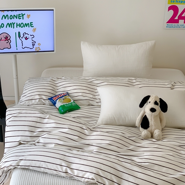 91家纺网 家纺一手货源 找家纺 窝米 2024新款韩国设计师卡通手绘单品被套系列 摩德尔