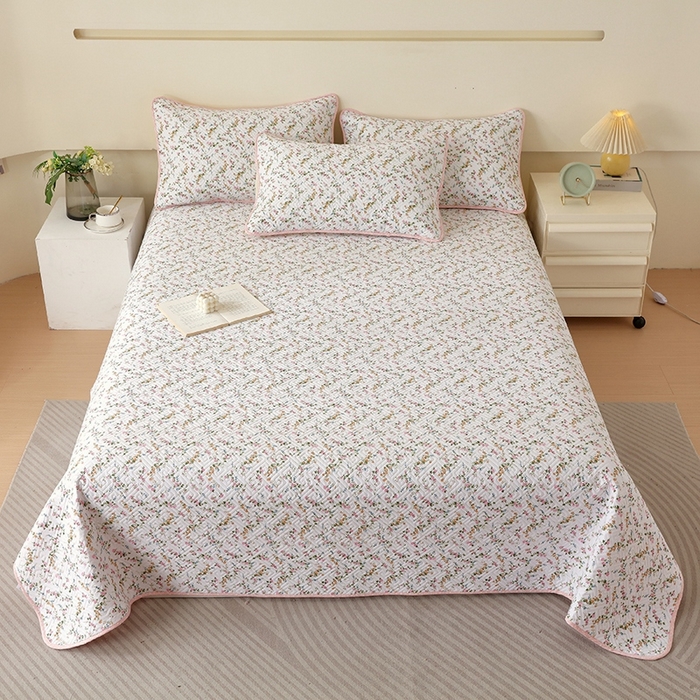 91家纺网 家纺一手货源 找家纺 羽爱家纺 2025新款A类双面全棉印花床盖套件 月影倾城