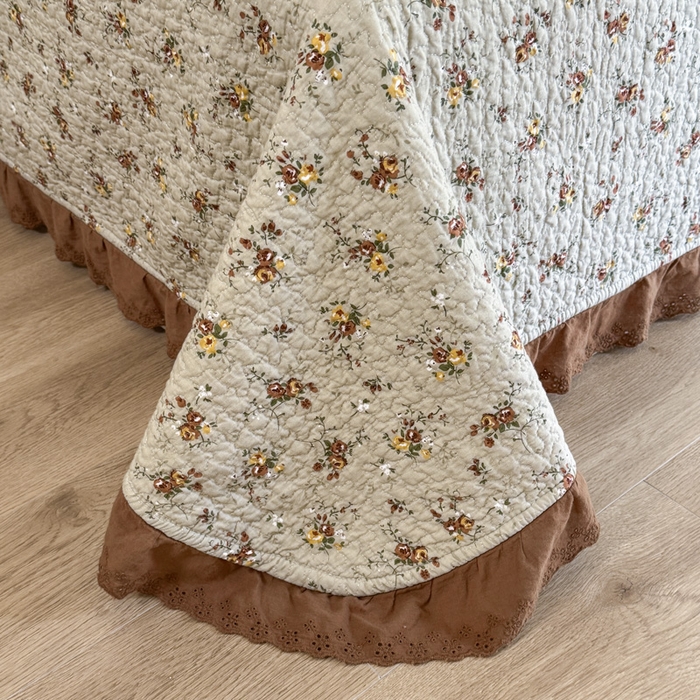 91家纺网 家纺一手货源 找家纺 添越 2024新款纯棉砂洗床盖 摩卡