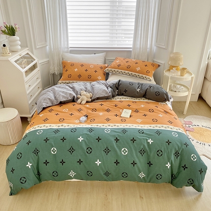 羽爱家纺 2025新款A类双面全棉印花床盖套件 伊丽莎白