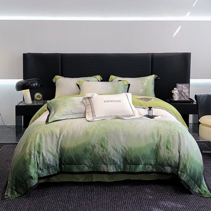 91家纺网 家纺一手货源 找家纺 （总）若未家居 2025新款超细旦天丝棉数码印花四件套-马尔代夫