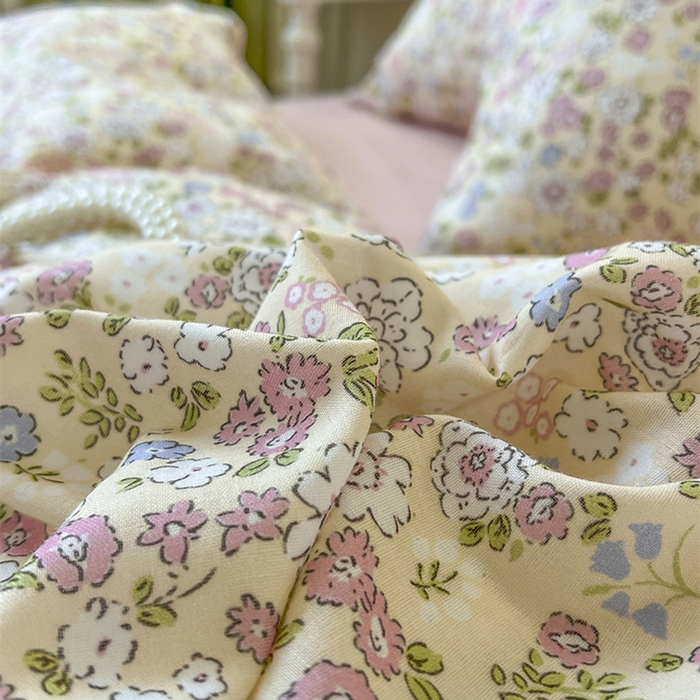 91家纺网 家纺一手货源 找家纺 麒豆豆 2024新款全棉双层纱四件套优若花园