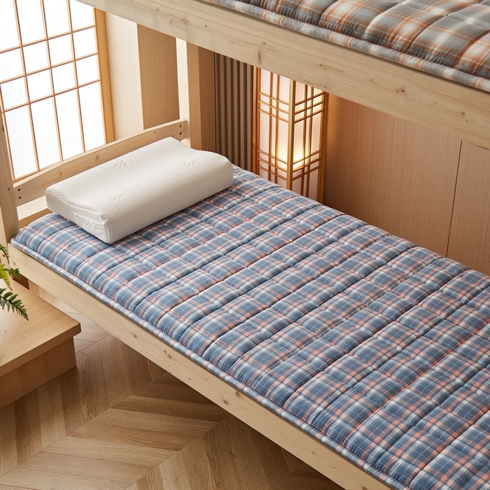 91家纺网 家纺一手货源 找家纺 祁恋婷家居 2024新款全棉水洗棉棉花床褥床垫【床垫遮盖物】系列-学生款 洛兰