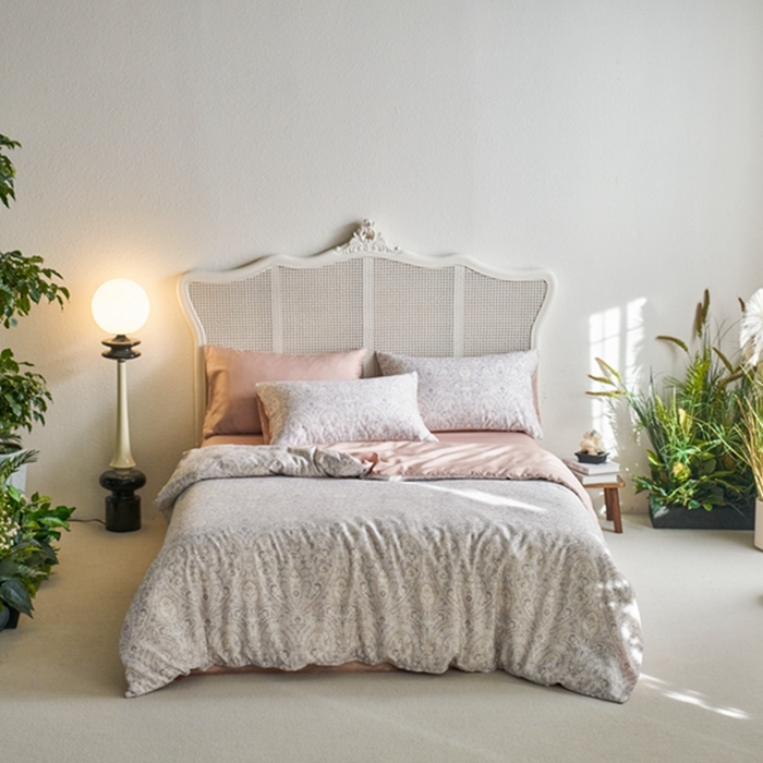 91家纺网 家纺一手货源 找家纺 时年家纺 2024春夏新品莱赛尔天丝印花四件套 沐颜