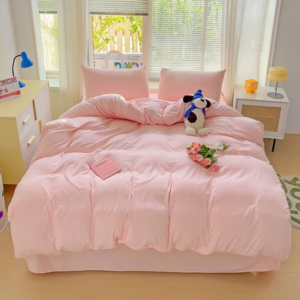 91家纺网 家纺一手货源 找家纺 森璐家纺 2024新款A类ins风水洗棉四件套纯色四件套混搭素色四件套（二）