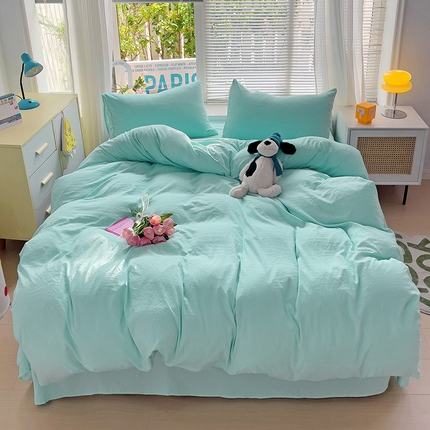 91家纺网 家纺一手货源 找家纺 森璐家纺 2024新款A类ins风水洗棉四件套纯色四件套混搭素色四件套（二）