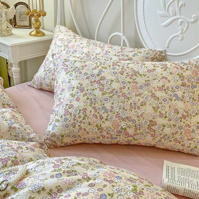 91家纺网 家纺一手货源 找家纺 麒豆豆 2024新款全棉双层纱四件套优若花园