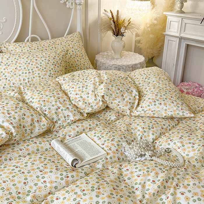 91家纺网 家纺一手货源 找家纺 麒豆豆 2024新款全棉双层纱四件套花蔓