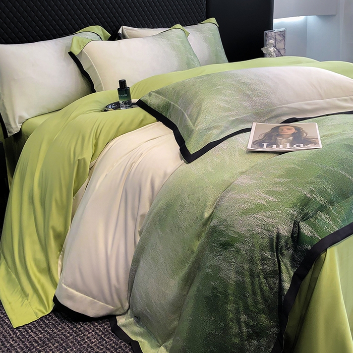 91家纺网 家纺一手货源 找家纺 若未家居 2025新款超细旦天丝棉数码印花四件套-马尔代夫 马尔代夫 绿