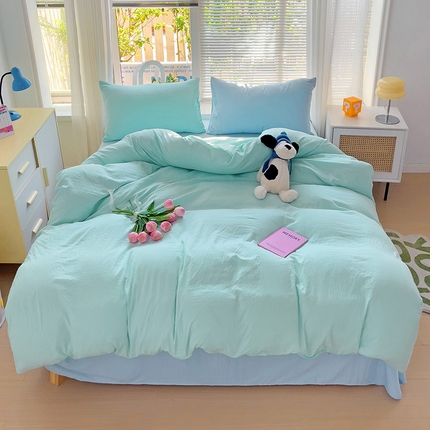 91家纺网 家纺一手货源 找家纺 森璐家纺 2024新款A类ins风水洗棉四件套纯色四件套混搭素色四件套（二）