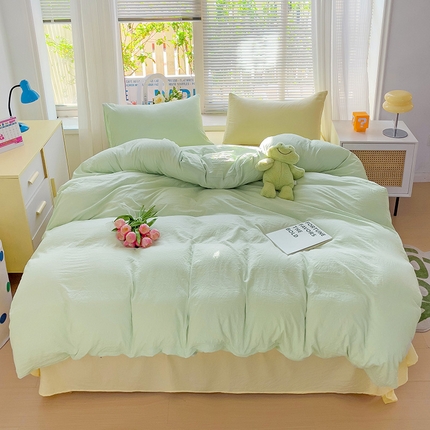 91家纺网 家纺一手货源 找家纺 森璐家纺 2024新款A类ins风水洗棉四件套纯色四件套混搭素色四件套（二）