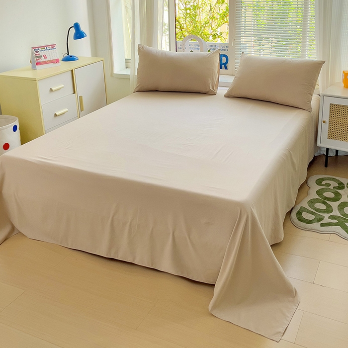 91家纺网 家纺一手货源 找家纺 森璐家纺2024新款1水洗棉单床单系列 浅驼色