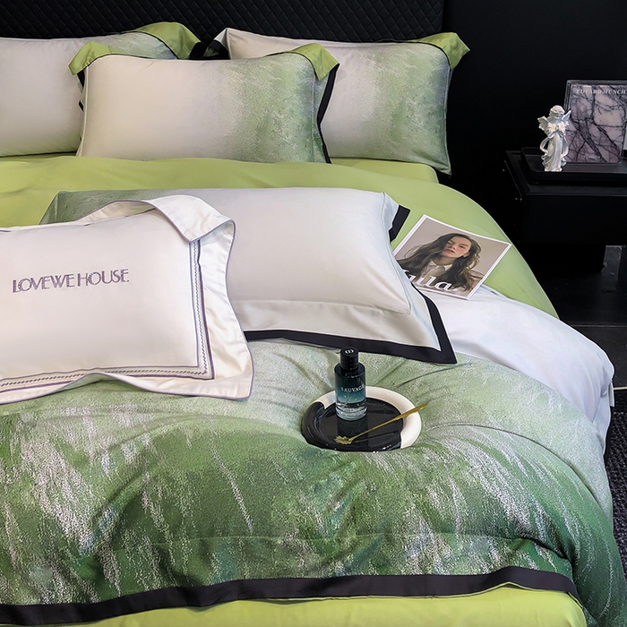 91家纺网 家纺一手货源 找家纺 若未家居 2025新款超细旦天丝棉数码印花四件套-马尔代夫 马尔代夫 绿