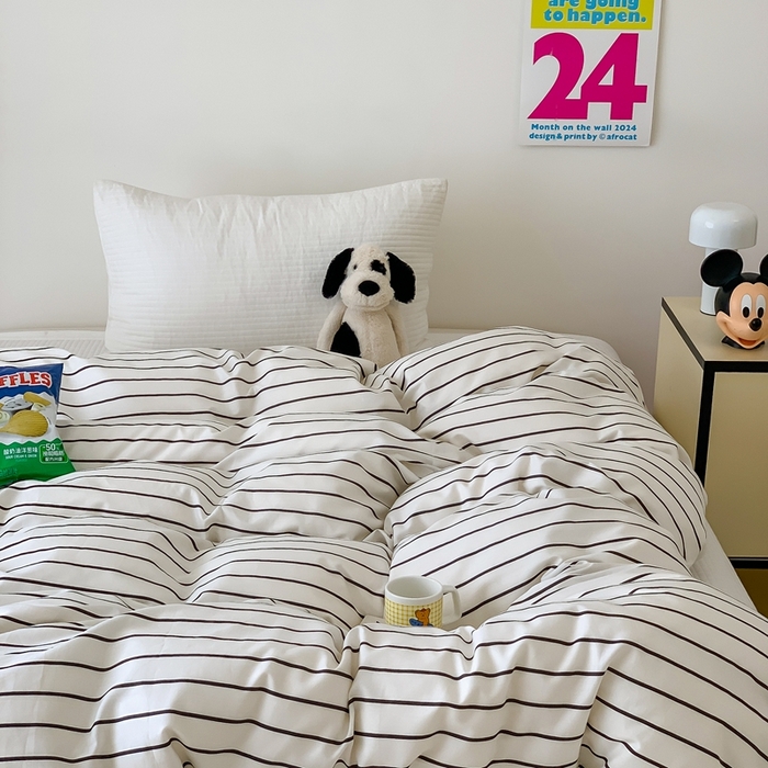 91家纺网 家纺一手货源 找家纺 窝米 2024新款韩国设计师卡通手绘单品被套系列 摩德尔