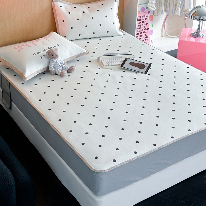 91家纺网 家纺一手货源 找家纺 昔可家纺 2024床笠款冰藤席波点大版枕套系列 白波点