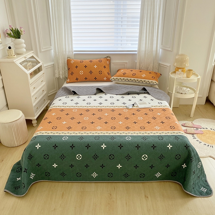 91家纺网 家纺一手货源 找家纺 羽爱家纺 2025新款A类双面全棉印花床盖套件 伊丽莎白