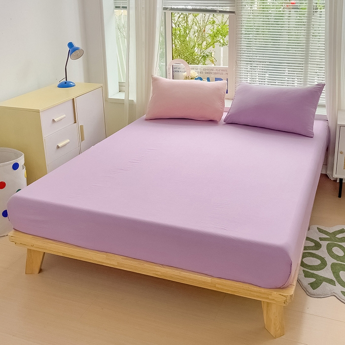 91家纺网 家纺一手货源 找家纺 森璐家纺2024新款1水洗棉单床笠系列  混搭-粉紫