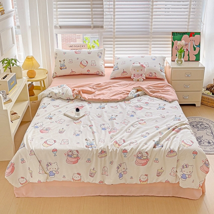 91家纺网 家纺一手货源 找家纺 （总）优选良品 2025直播爆款水洗皱皱夏被四件套空调被芯三件套春秋被子