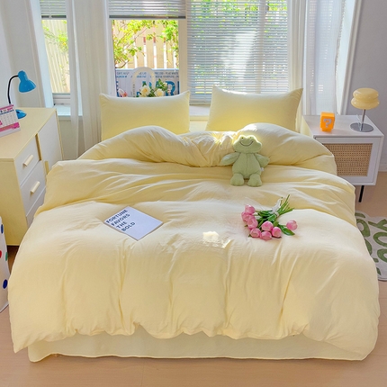 91家纺网 家纺一手货源 找家纺 森璐家纺 2024新款A类ins风水洗棉四件套纯色四件套混搭素色四件套（二）