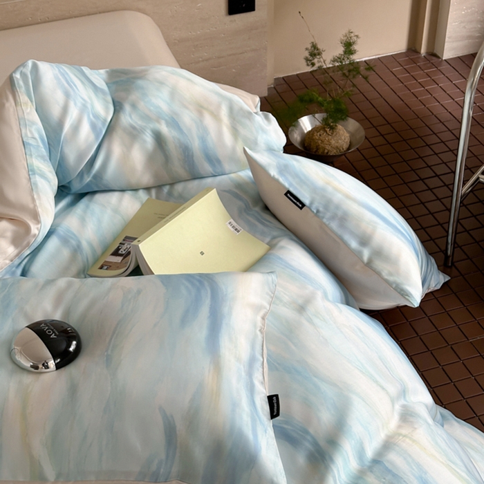 91家纺网 家纺一手货源 找家纺 圆岛家纺2024新款60S数码印花四件套 水之物语