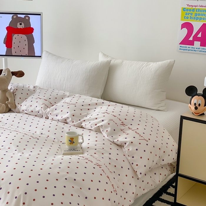 91家纺网 家纺一手货源 找家纺 窝米 2024新款韩国设计师卡通手绘单品被套系列 寻光