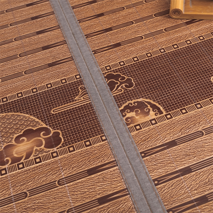 91家纺网 家纺一手货源 找家纺 （总）新月 2024新款全青竹可折叠宽边刺绣凉席竹席-中国风云