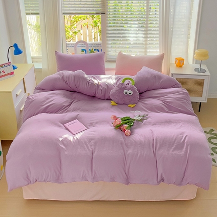 91家纺网 家纺一手货源 找家纺 森璐家纺 2024新款A类ins风水洗棉四件套纯色四件套混搭素色四件套（二）