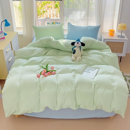 91家纺网 家纺一手货源 找家纺 森璐家纺 2024新款A类ins风水洗棉四件套纯色四件套混搭素色四件套（二）