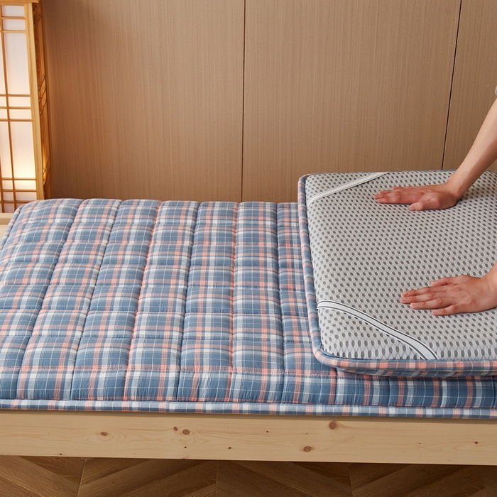 91家纺网 家纺一手货源 找家纺 祁恋婷家居 2024新款全棉水洗棉棉花床褥床垫【床垫遮盖物】系列-学生款 洛兰