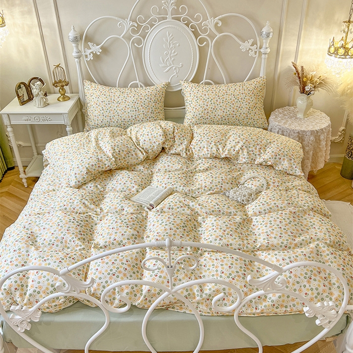 91家纺网 家纺一手货源 找家纺 麒豆豆 2024新款全棉双层纱四件套花蔓