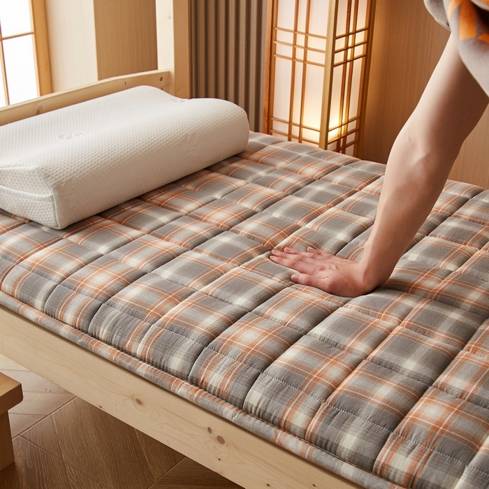 91家纺网 家纺一手货源 找家纺 祁恋婷家居 2024新款全棉水洗棉棉花床褥床垫【床垫遮盖物】系列-学生款 洛卡