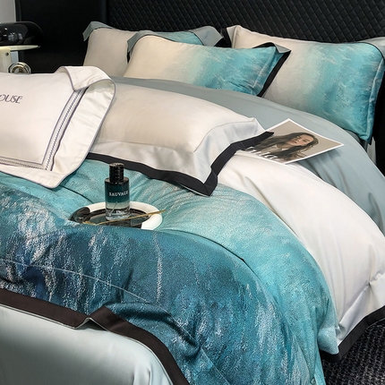 若未家居 2025新款超细旦天丝棉数码印花四件套-马尔代夫 马尔代夫 蓝