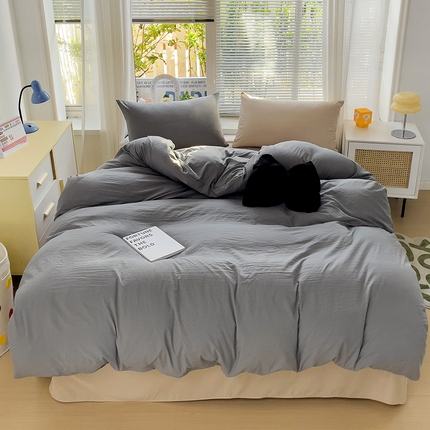 91家纺网 家纺一手货源 找家纺 森璐家纺 2024新款A类ins风水洗棉四件套纯色四件套混搭素色四件套（二）