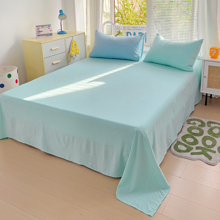 91家纺网 家纺一手货源 找家纺 森璐家纺2024新款1水洗棉单床单系列 混搭-浅蓝水绿