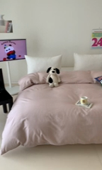 91家纺网 家纺一手货源 找家纺 窝米 2024新款韩国设计师卡通手绘单品被套系列 莫妮粉