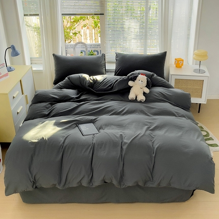 91家纺网 家纺一手货源 找家纺 森璐家纺 2024新款A类ins风水洗棉四件套纯色四件套混搭素色四件套（二）