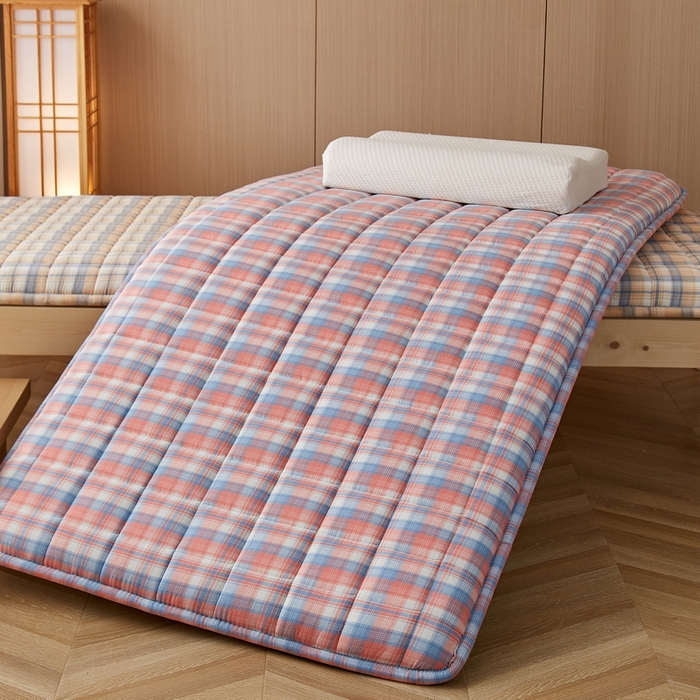 91家纺网 家纺一手货源 找家纺 祁恋婷家居 2024新款全棉水洗棉棉花床褥床垫【床垫遮盖物】系列-学生款 冰淇淋