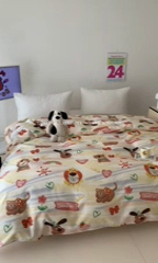 91家纺网 家纺一手货源 找家纺 窝米 2024新款韩国设计师卡通手绘单品被套系列 大狮子