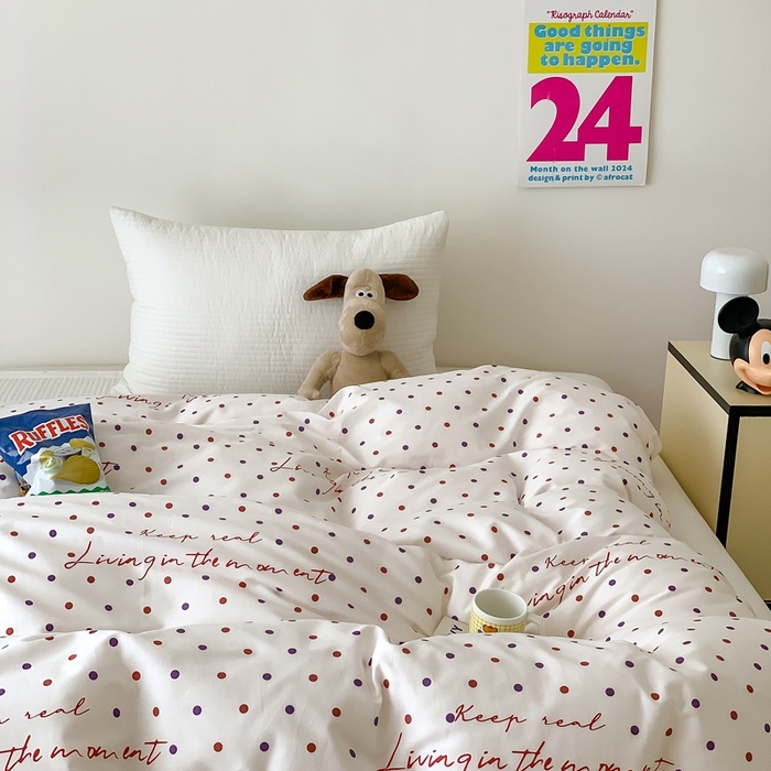 91家纺网 家纺一手货源 找家纺 窝米 2024新款韩国设计师卡通手绘单品被套系列 寻光