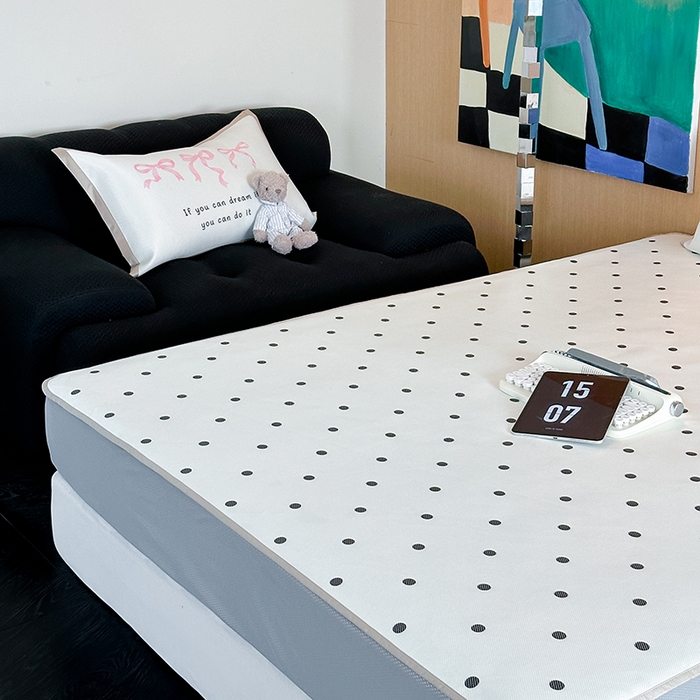 91家纺网 家纺一手货源 找家纺 昔可家纺 2024床笠款冰藤席波点大版枕套系列 白波点