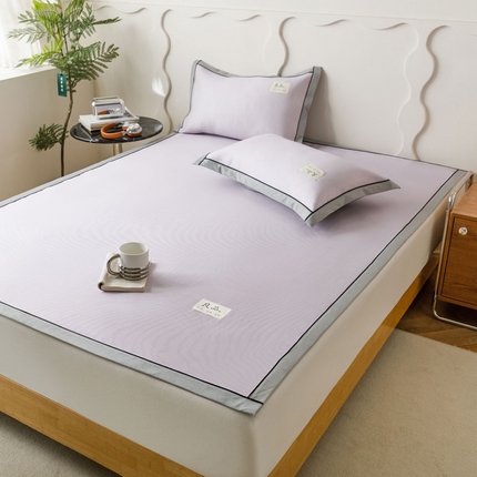 91家纺网 家纺一手货源 找家纺 卡巴伦 2024新款A类凉感纯色冰藤席凉席-清凉一夏 床席款 冰凉一夏-星空紫