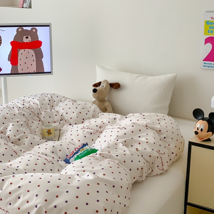 91家纺网 家纺一手货源 找家纺 窝米 2024新款韩国设计师卡通手绘单品被套系列 寻光